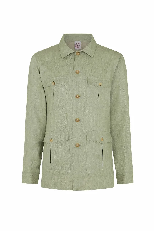 Shop the latest trends in men's clothing at unbeatable prices. Seagreen Linen Herringbone Safari Jacket Shop the latest trends in men's clothing at unbeatable prices. Seagreen Linen Herringbone Safari Jacket