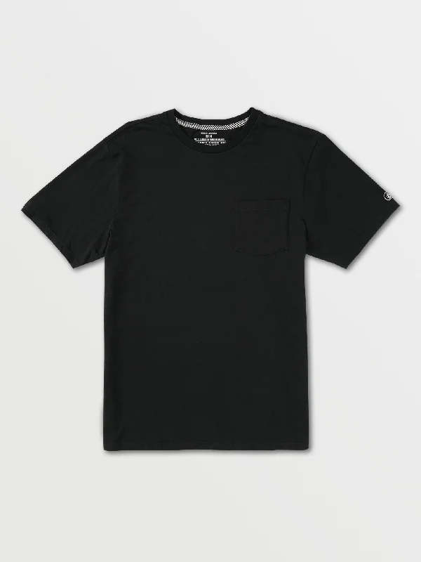 Solid Short Sleeve Pocket Tee - Black