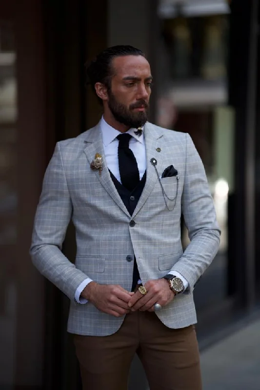 Get 25% off select men’s clothing when you shop online! Sorento Gray Slim Fit Notch Lapel Plaid Blazer Get 25% off select men’s clothing when you shop online! Sorento Gray Slim Fit Notch Lapel Plaid Blazer