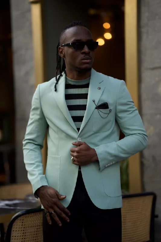 Limited-time discounts on clothing you’ll love Sorento Mint Green Slim Fit Notch Lapel Blazer Limited-time discounts on clothing you’ll love Sorento Mint Green Slim Fit Notch Lapel Blazer