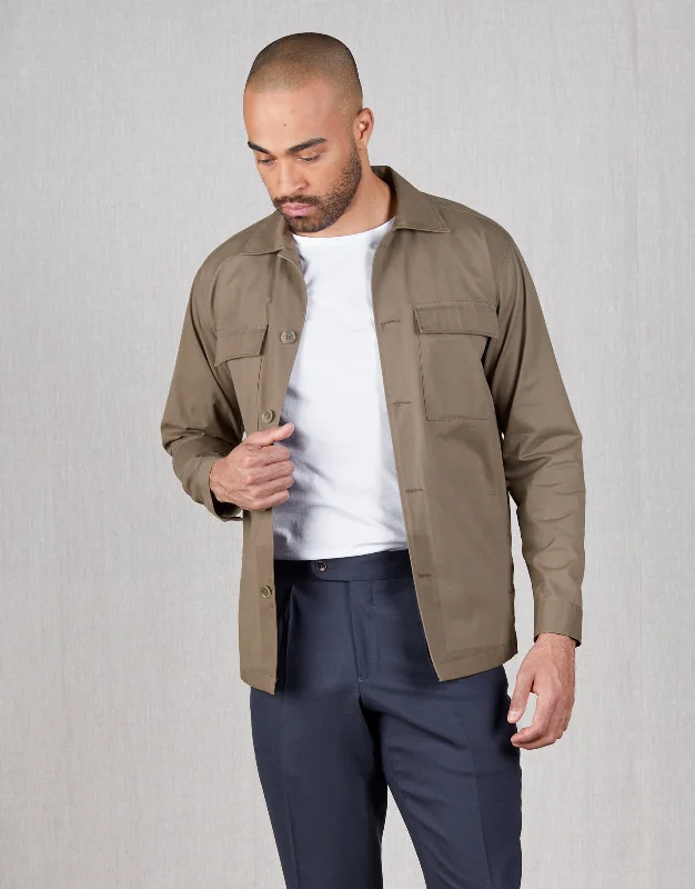 – Shop trendy clothing now.  Tamaki Brown Stretch Twill Shirt Jacket