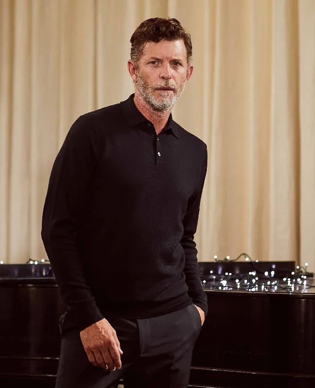 Huge deals on men’s clothing – Limited-time only! Black Merino Wool Knitted Polo Shirt Huge deals on men’s clothing – Limited-time only! Black Merino Wool Knitted Polo Shirt