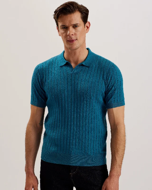 Limited-time sale: Save on all your favorite clothing items. Botany Short Sleeve Open Collar Polo Shirt Teal-Blue Limited-time sale: Save on all your favorite clothing items. Botany Short Sleeve Open Collar Polo Shirt Teal-Blue