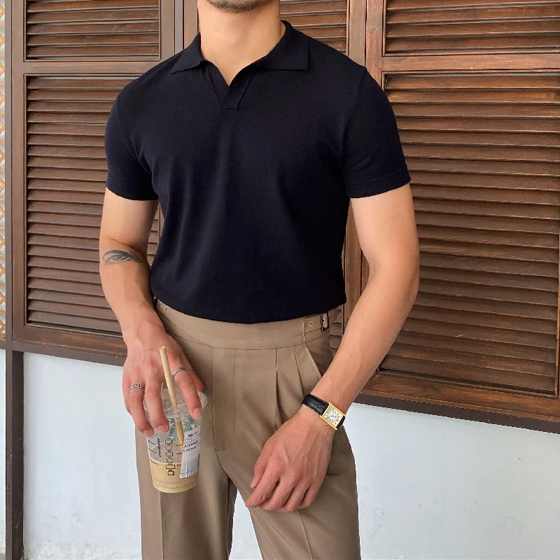 Save more with bundle deals on men’s fashion items.  Buttonless Knit Polo