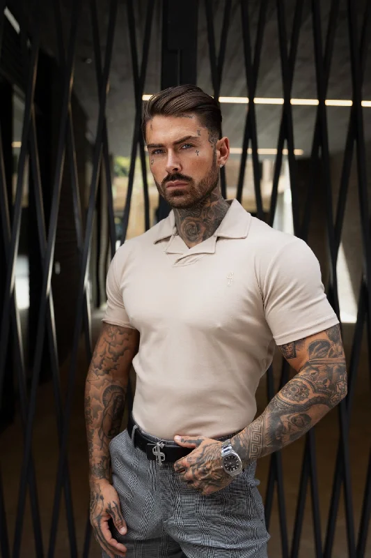 Shop the best clothing brands at amazing prices – Father Sons Classic Beige Polo Shirt With Revere Collar - FSH1061 Shop the best clothing brands at amazing prices – Father Sons Classic Beige Polo Shirt With Revere Collar - FSH1061