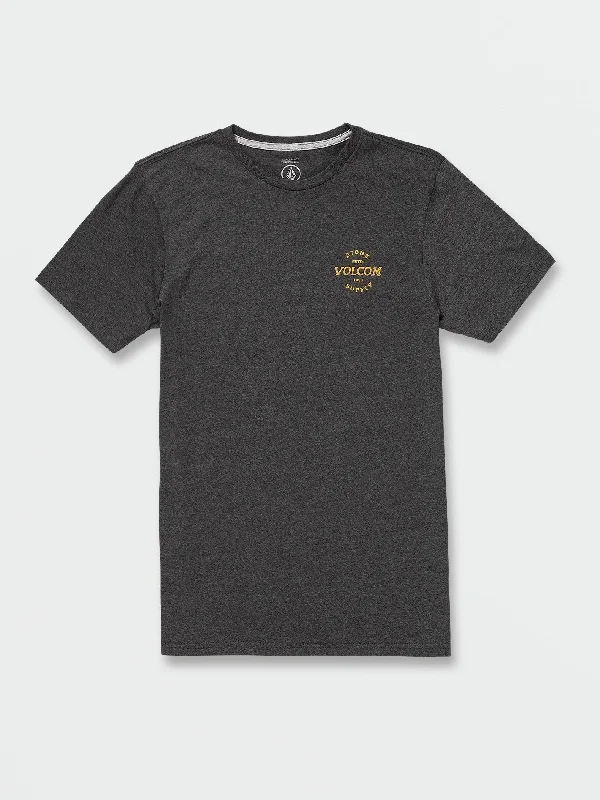 Handstamped Short Sleeve Tee - Dark Black Heather