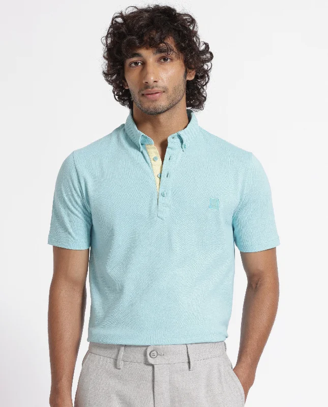 Get the latest trends in men’s clothing – huge savings inside. Rare Rabbit Men's Herval Light Blue Cotton Fabric Collared Neck Half Sleeves Polo T-Shirt Get the latest trends in men’s clothing – huge savings inside. Rare Rabbit Men's Herval Light Blue Cotton Fabric Collared Neck Half Sleeves Polo T-Shirt