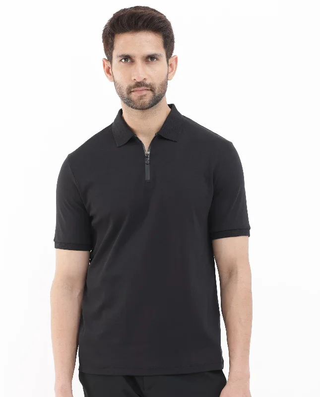 Enjoy exclusive discounts. Rare Rabbit Men Holit-1 Black Cotton Fabric Short Sleeve Collared Neck Regular Fit Printed Polo Enjoy exclusive discounts. Rare Rabbit Men Holit-1 Black Cotton Fabric Short Sleeve Collared Neck Regular Fit Printed Polo