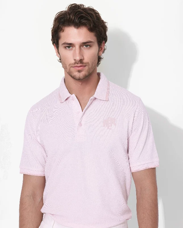 Get ready for your next season with amazing savings on all clothing. Rare Rabbit Men's Hux Pastel Pink Cotton Fabric Short Sleeves Collared Neck Plain Knit Polo T-Shirt Get ready for your next season with amazing savings on all clothing. Rare Rabbit Men's Hux Pastel Pink Cotton Fabric Short Sleeves Collared Neck Plain Knit Polo T-Shirt