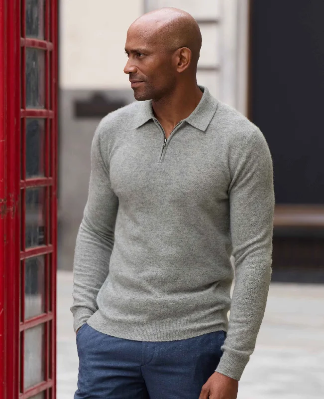 Exclusive discounts on all types of clothing – Shop now! Light Grey Merino Wool Cashmere Zip Neck Long Sleeve Polo Shirt Exclusive discounts on all types of clothing – Shop now! Light Grey Merino Wool Cashmere Zip Neck Long Sleeve Polo Shirt