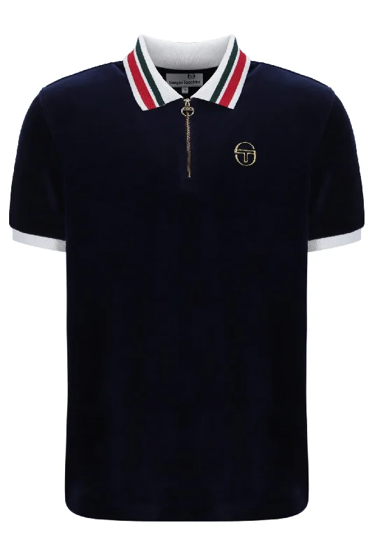 Huge savings on all categories of clothing – Shop our seasonal sale.  SERGIO TACCHINI MAHONY VELOUR ZIP POLO - STM21127 225 - MARITIME BLUE