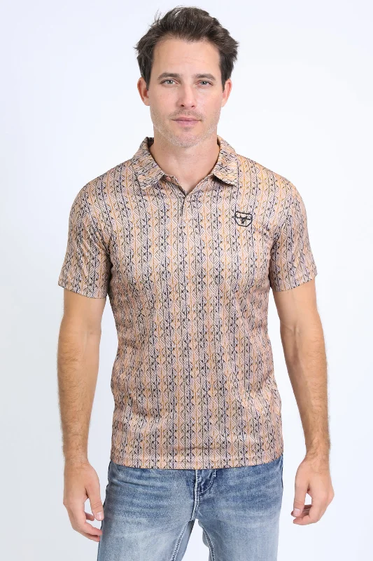Shop the best fashion at prices you can’t beat. Mens Performance Fabric Print Khaki Polo Shop the best fashion at prices you can’t beat. Mens Performance Fabric Print Khaki Polo