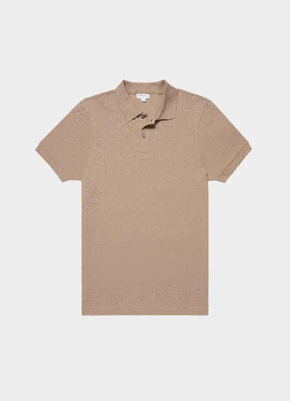 Shop stylish and affordable clothes –   Men's Piqué Polo Shirt in Sandstone