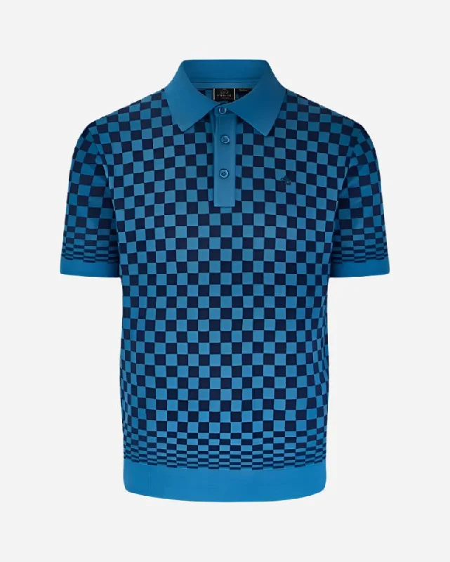 Merc AMBROSE Polo Knit Petrol Blue