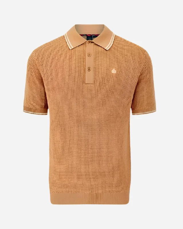 Merc EDMUND Knit Polo Tan