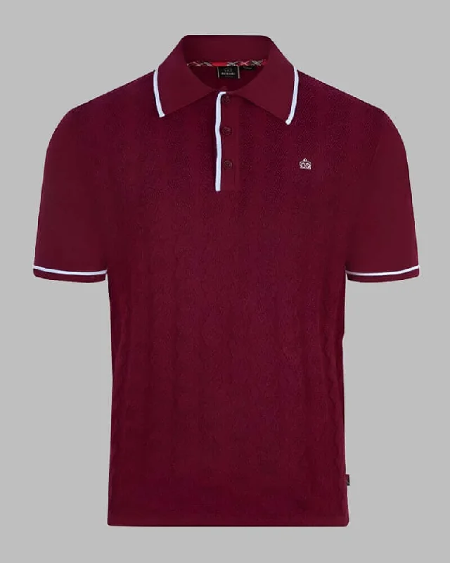 Shop the best in men’s fashion for less – limited-time sale!  Merc London Clothing SMITH Polo Burgundy