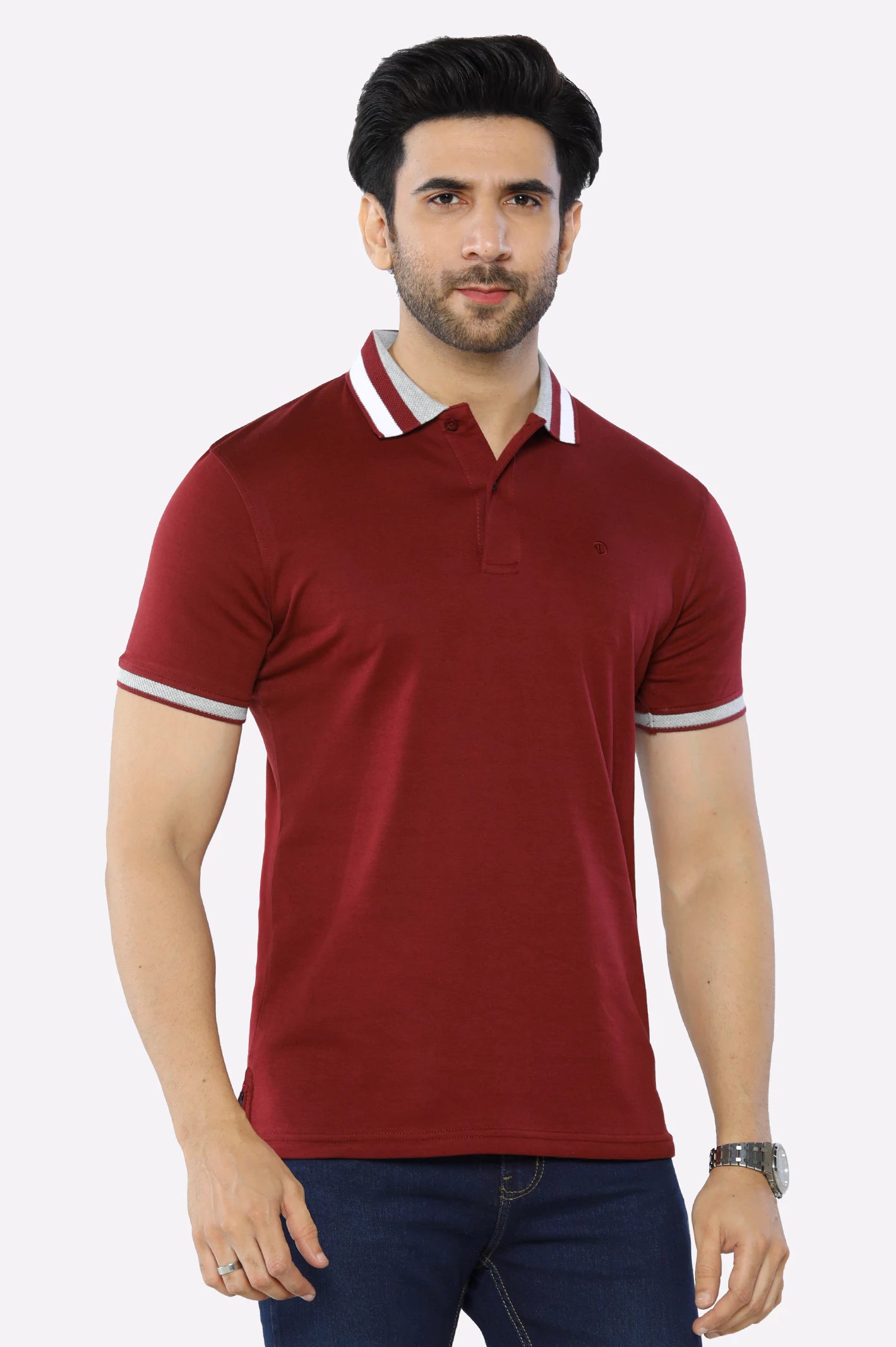 Flash sale on trendy clothing – Limited time offers available online. Maroon Jacquard Collar Polo Flash sale on trendy clothing – Limited time offers available online. Maroon Jacquard Collar Polo