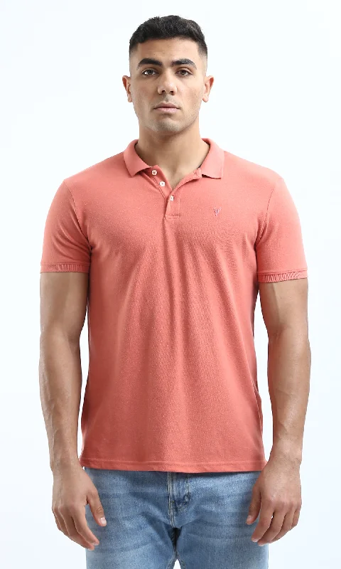 Shop the latest seasonal clothing sale – Big savings on stylish outfits. O178894 Coral Orange Casual Polo Shirt With Classic Collar Shop the latest seasonal clothing sale – Big savings on stylish outfits. O178894 Coral Orange Casual Polo Shirt With Classic Collar