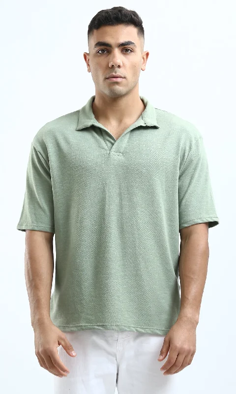 Seasonal discounts on stylish clothes – Perfect for any occasion! O179242 Buttoned Neck Cotton Heather Light Green Polo Shirt Seasonal discounts on stylish clothes – Perfect for any occasion! O179242 Buttoned Neck Cotton Heather Light Green Polo Shirt