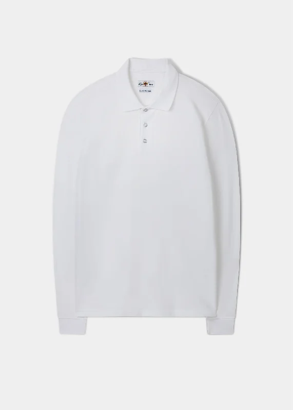 Reed Long Sleeve Polo In White