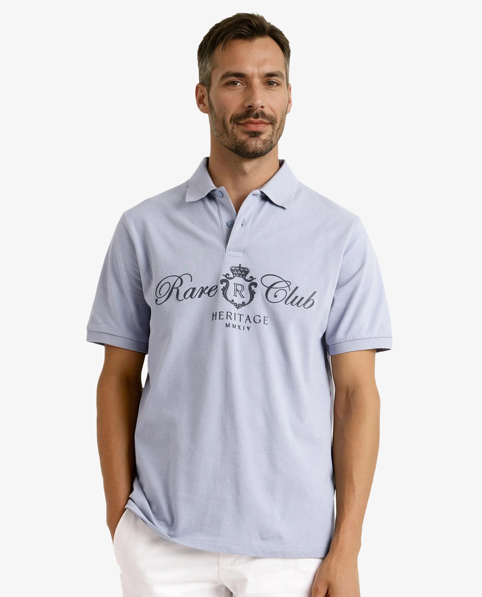 Shop affordable clothing for every season – Big savings this weekend only!  Rare Rabbit Men Rem Light Blue Short Sleeve Collared Neck Plain Polo