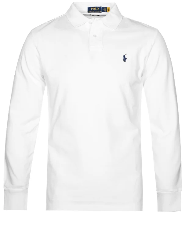 Check out the best prices on men's fashion basics – limited time offer.  Basic Mesh Long Sleeve Polo Pure White