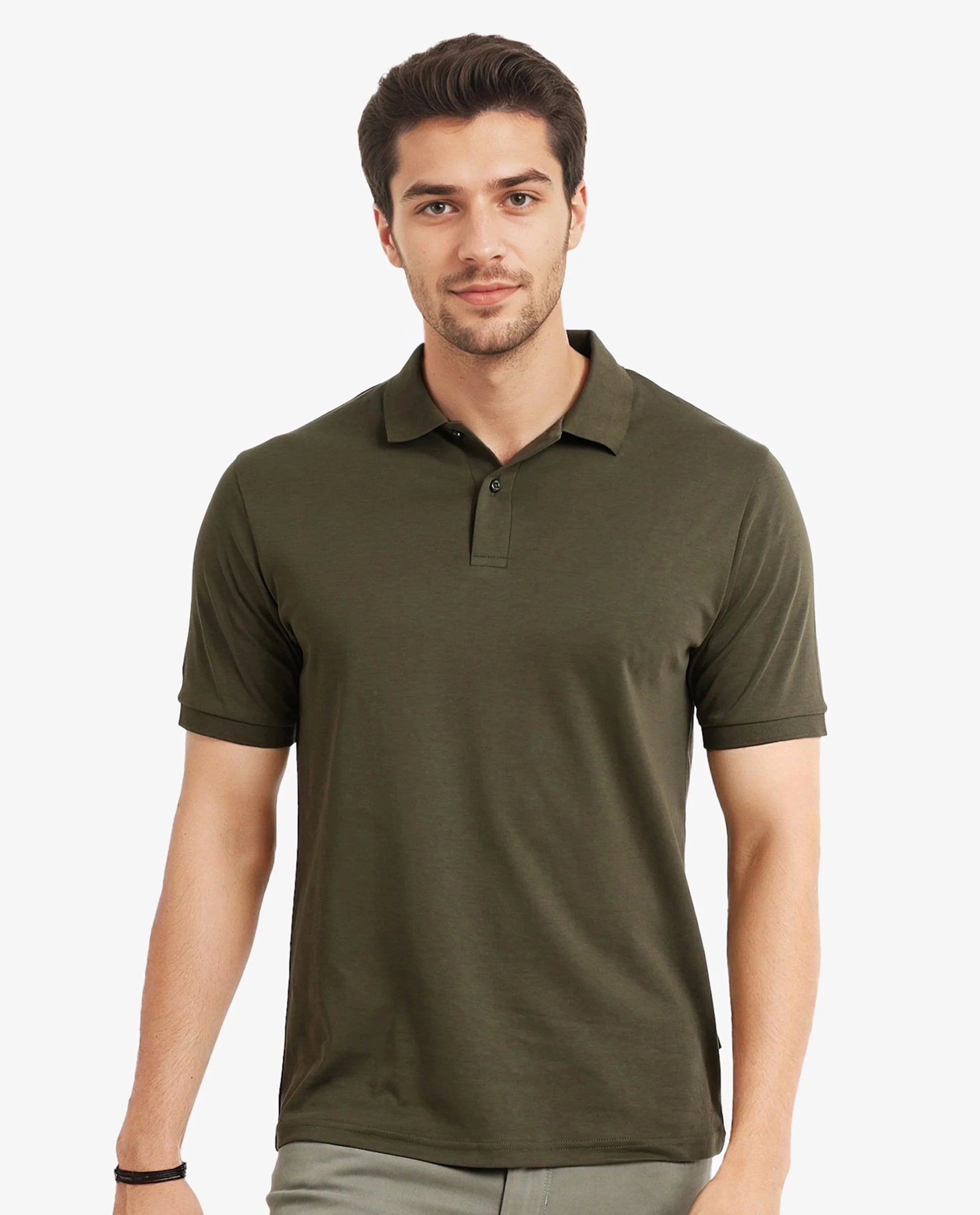 Don’t miss out on men’s fashion sales – shop today and save big!  Rare Rabbit Men Row-1 Olive Cotton Fabric Short Sleeve Button Closure Regular Fit Solid Polo T-Shirt