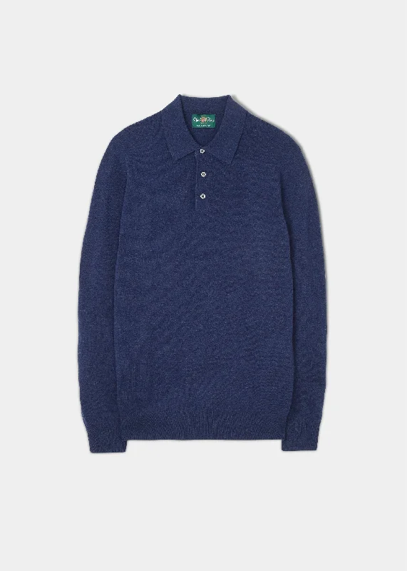 Shop the best fashion at unbeatable prices – Limited time only.  Tresswell Geelong Wool Long Sleeve Polo Shirt in Indigo - Regular Fit