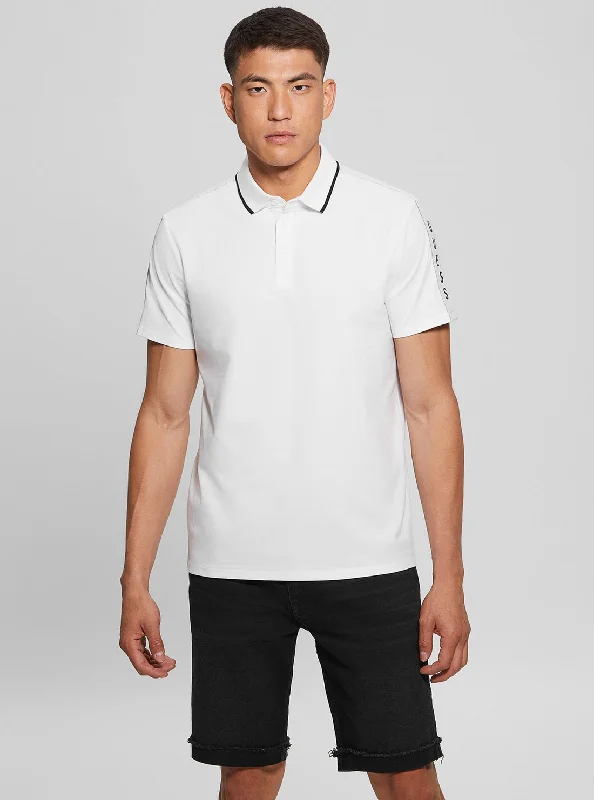 White Paul Pique Tape Polo T-Shirt