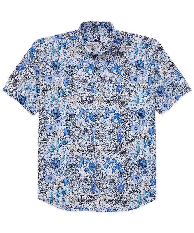 Shop affordable and stylish clothing – Limited-time discounts.  Westport No-Tuck Short Sleeve 'Exploded Floral' Stretch Performance Sport Shirt