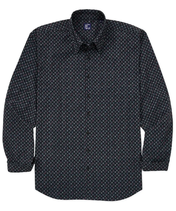 Westport No-Tuck Long Sleeve Button Under Spread Collar Stretch Performance 'Diamonds Are Forever' Sport Shirt