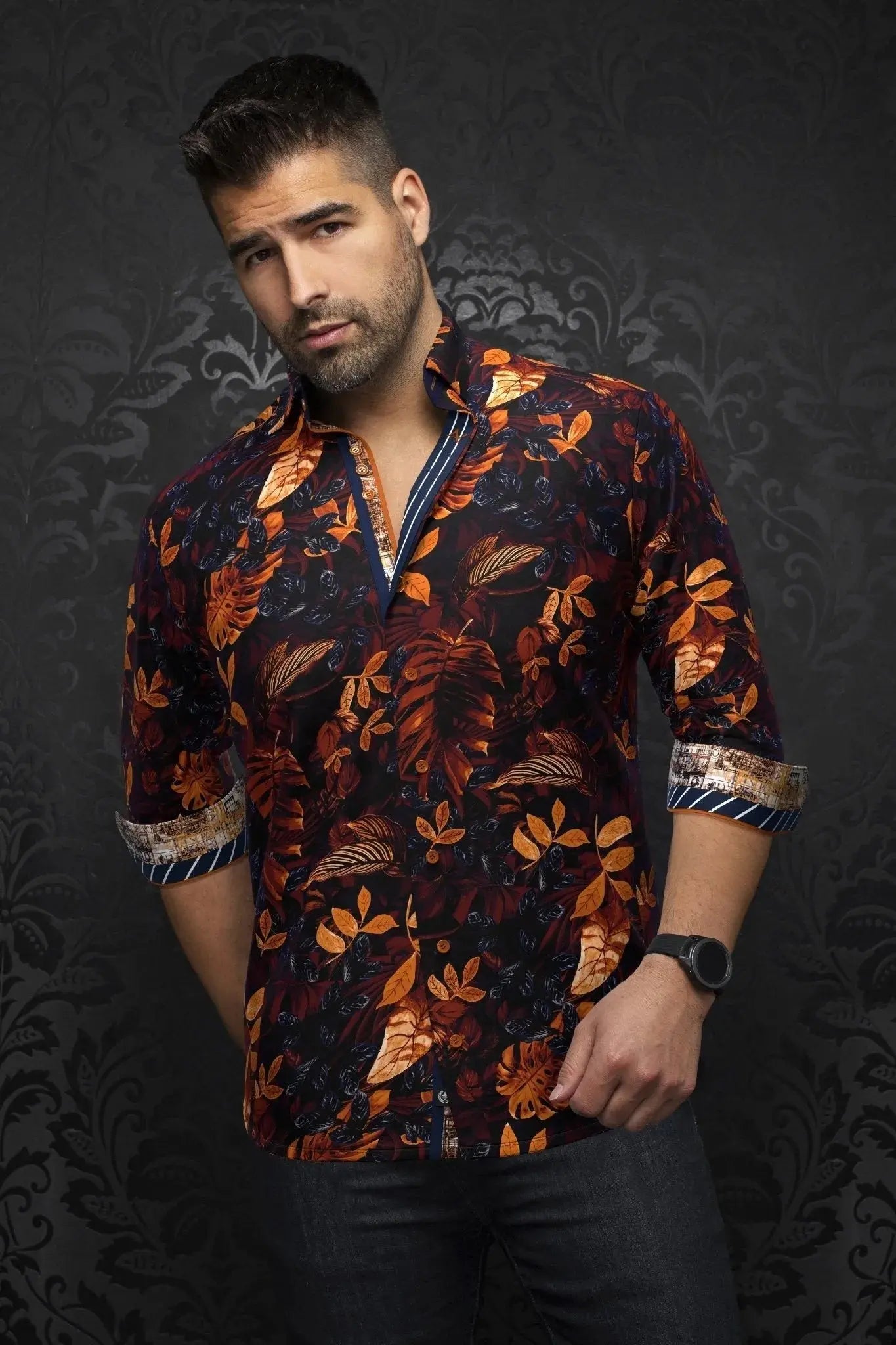 Refresh your wardrobe with the best deals on men's fashion.  AU NOIR I Long Sleeve Shirt I Adrien Navy