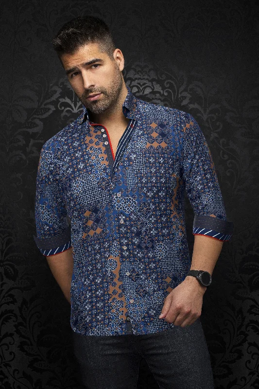 Exclusive offers on men’s wardrobe essentials – save more now!  Au Noir Stretch Shirt | Carlson Navy Tobacco