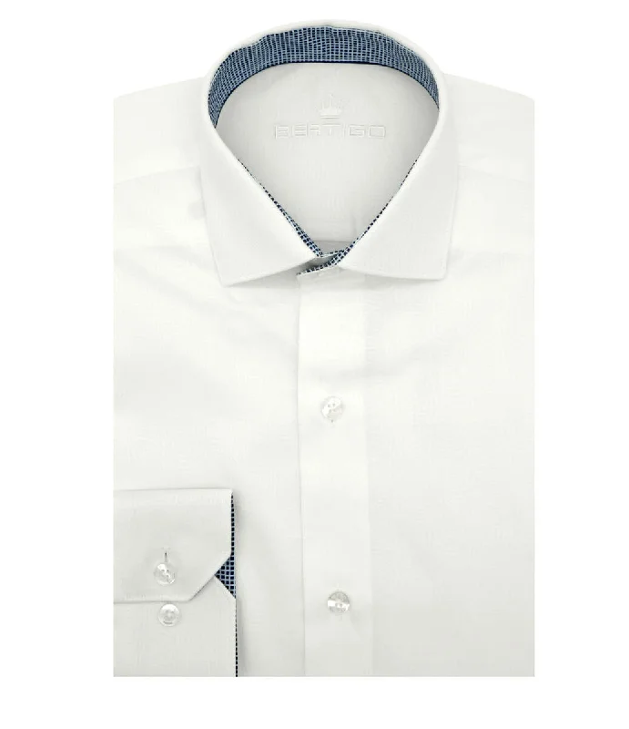 Shop seasonal clothing deals – Big savings on fashion essentials.  Bertigo Shirt | Dean-05 White Micro Tone On Tone Paisley Design