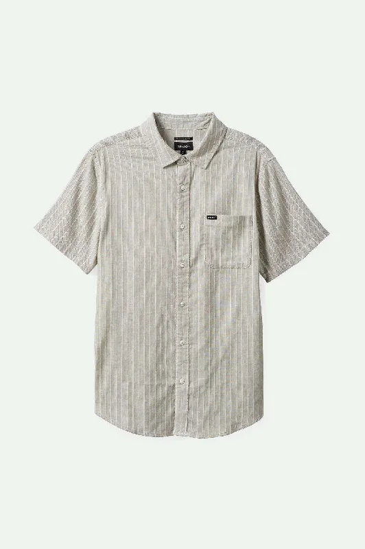 Charter Stripe S/S Woven Shirt - Off White/Cinder Grey