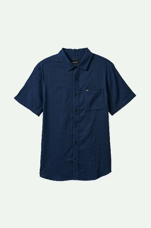 Charter Stripe S/S Woven Shirt - Washed Navy/Black