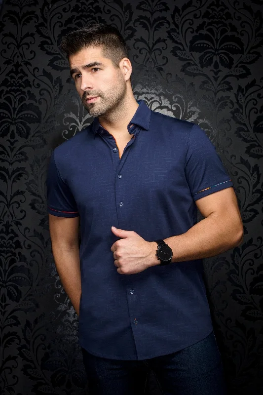 Shop our men's clothing collection for the best prices of the season. AU NOIR | Short Sleeve Shirt | Divenere Navy Shop our men's clothing collection for the best prices of the season. AU NOIR | Short Sleeve Shirt | Divenere Navy