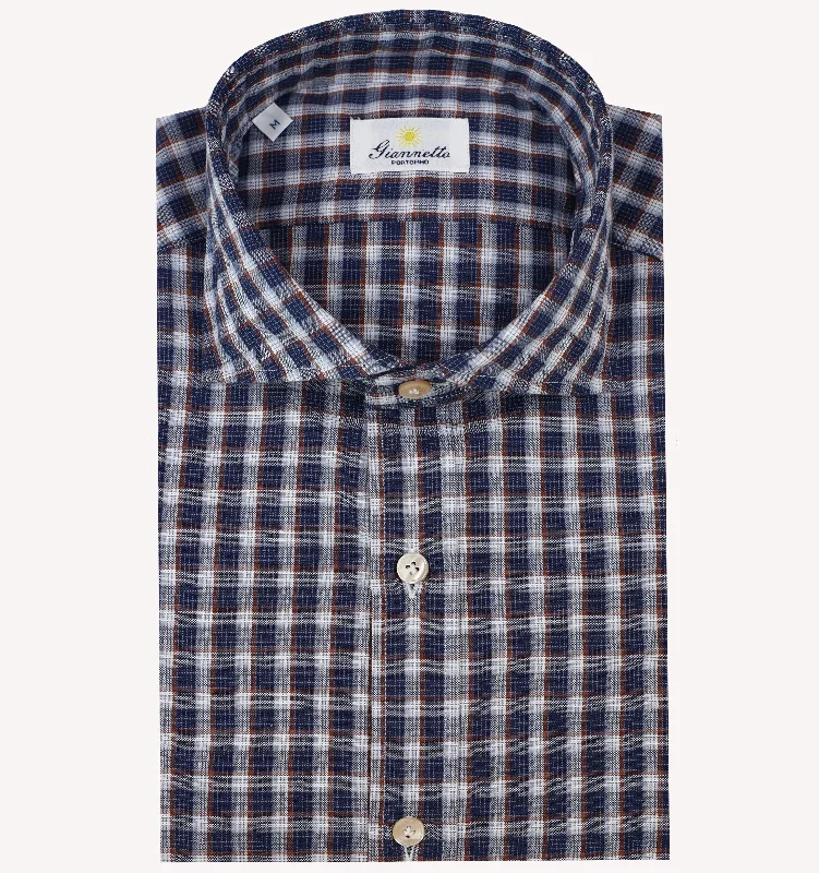 Seasonal fashion sale – Save on all your wardrobe essentials today!  Giannetto Check Sport Shirt in Navy Burgundy