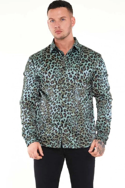Top-rated clothing on sale – Shop now and get up to 80% off!  Green Leopard Long Sleeve Shirt