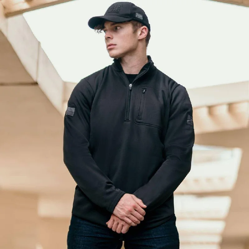 Limited-time discounts on clothing you’ll love   Men's 1/2 Zip Waffle Top - Black