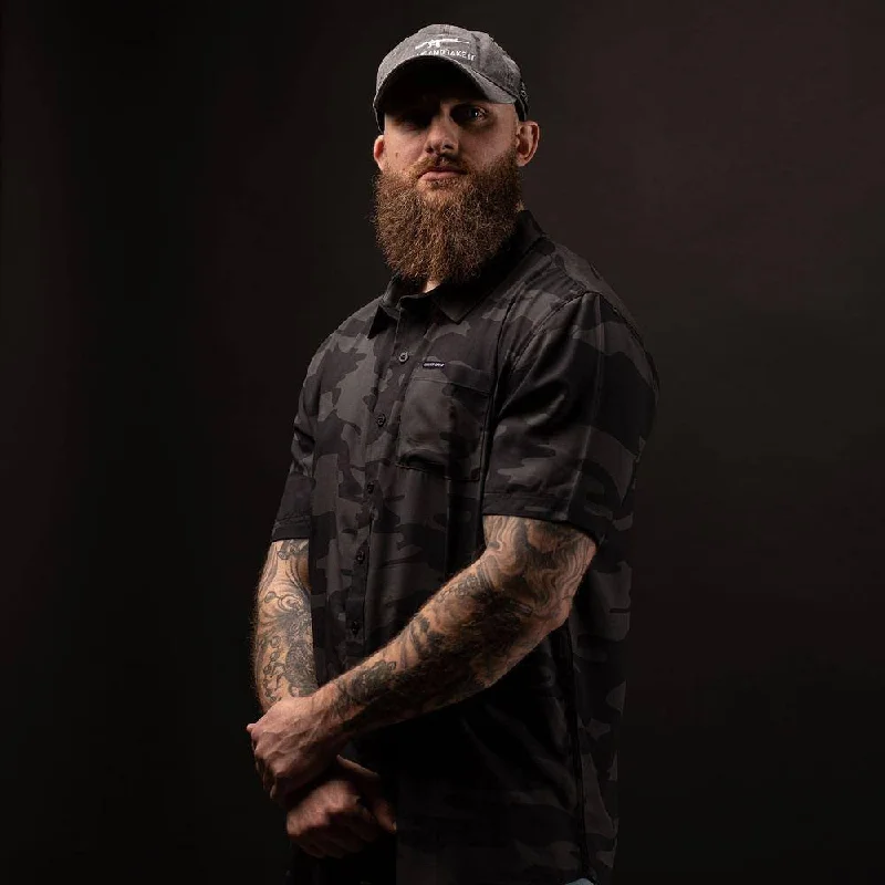 Shop men’s clothing for all seasons – Save big today! Men's At Ease Button Down - Black Camo Shop men’s clothing for all seasons – Save big today! Men's At Ease Button Down - Black Camo