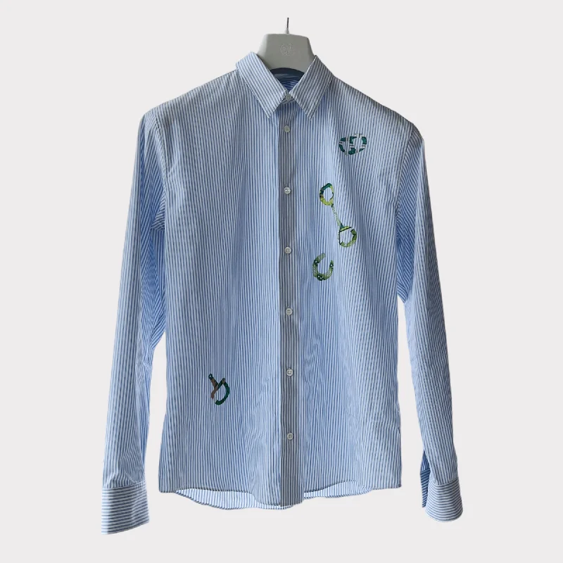 Hermès Men's 'Sportif Patch' Shirt, Spring / Summer 23, Size 39 EU