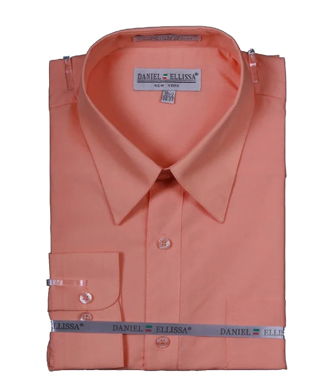 Shop affordable clothing for men  – Up to 60% off!  Men's Basic Dress Shirt  with Convertible Cuff -Color Peach