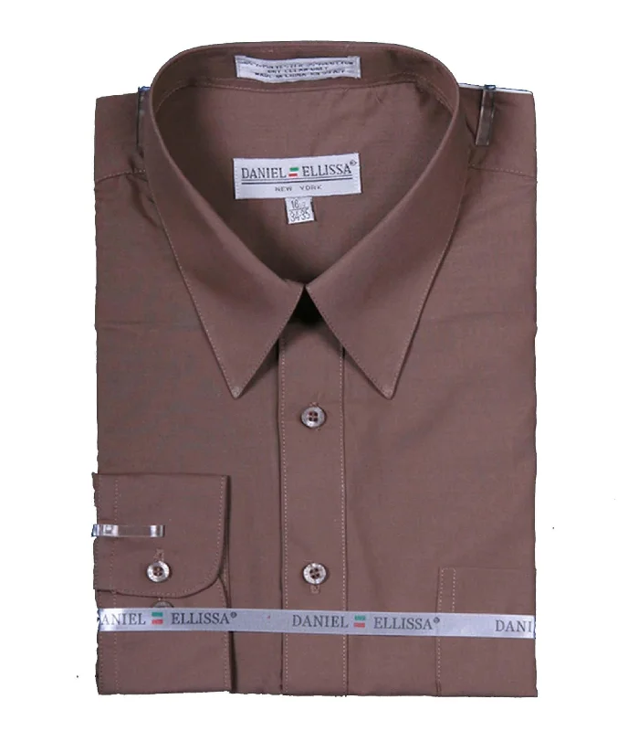 Buy more, save more –  Men's Basic Dress Shirt  with Convertible Cuff -Color Taupe