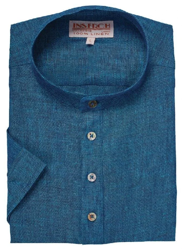 Shop online now for exclusive savings on men’s clothing. MEN'S DEEP SEA BLUE LINEN BANDED COLLAR POP OVER SHIRT BY INSERCH Shop online now for exclusive savings on men’s clothing. MEN'S DEEP SEA BLUE LINEN BANDED COLLAR POP OVER SHIRT BY INSERCH