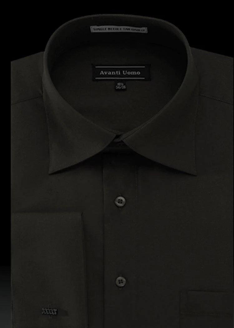 Flash discounts – men’s clothing essentials for less.  Men's French Cuff Dress Shirt Spread Collar, Black