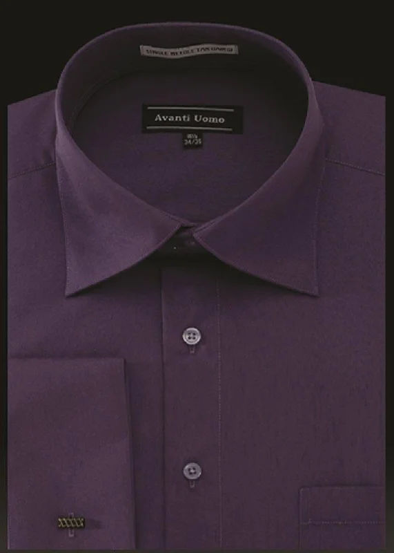Men’s clothing at unbeatable prices – shop the sale today!  Men's French Cuff Dress Shirt Spread Collar- Prune
