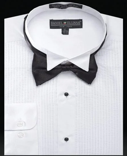 Check out the best prices on men's fashion basics – limited time offer.  Wing Collar Pleated Front Tuxedo Formal Shirt, White