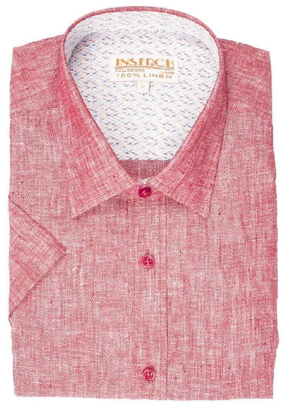 Shop trendy clothing for every season – Special promotion today. Men's Raspberry Short Sleeves Linen Shirt by Inserch Shop trendy clothing for every season – Special promotion today. Men's Raspberry Short Sleeves Linen Shirt by Inserch
