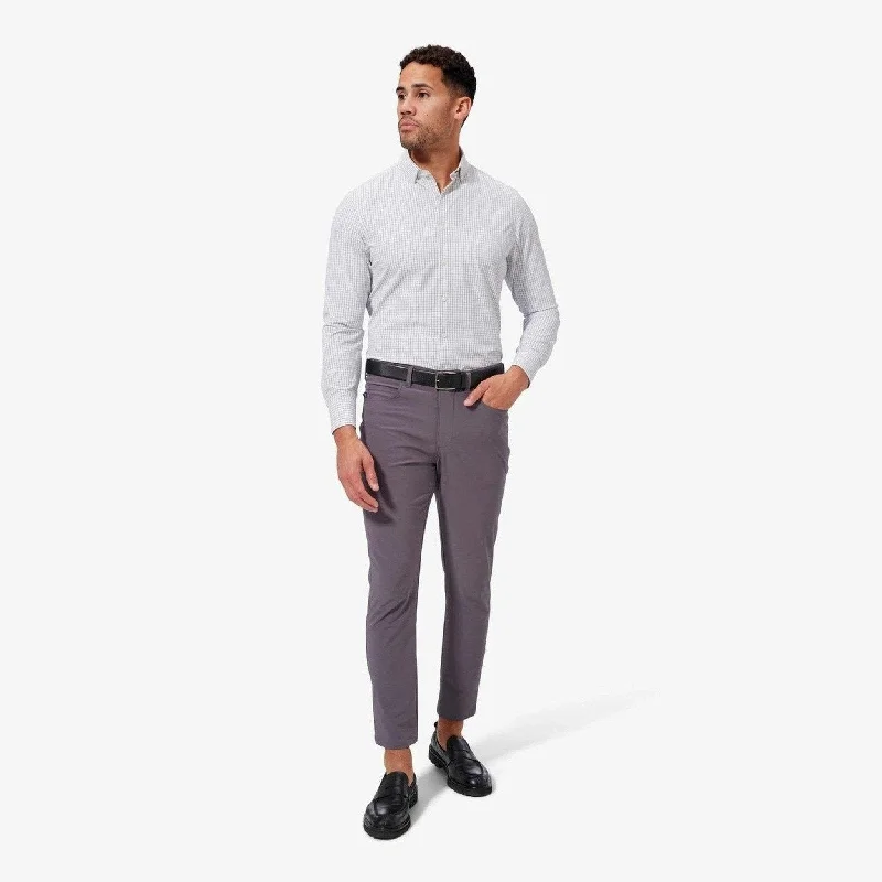 Exclusive clothing deals for  customers – Shop today!  MIZZEN+MAIN: Leeward White w/ Navy Grid Men's Dress Shirt- Trim Fit